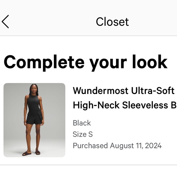 Lululemon Wundermost ultra soft nulu high neck sleeveless bodysuit black. Small. - Picture 7 of 7